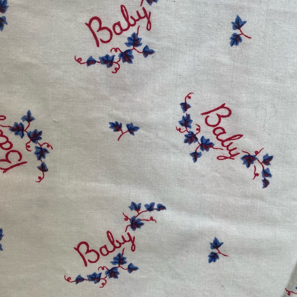 Laura Ashley White Fabric with Red and Blue Design